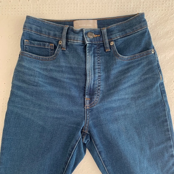 Everlane Authentic Stretch High-Rise Skinny, 24 Ankle, Mid Blue - Picture 6 of 10